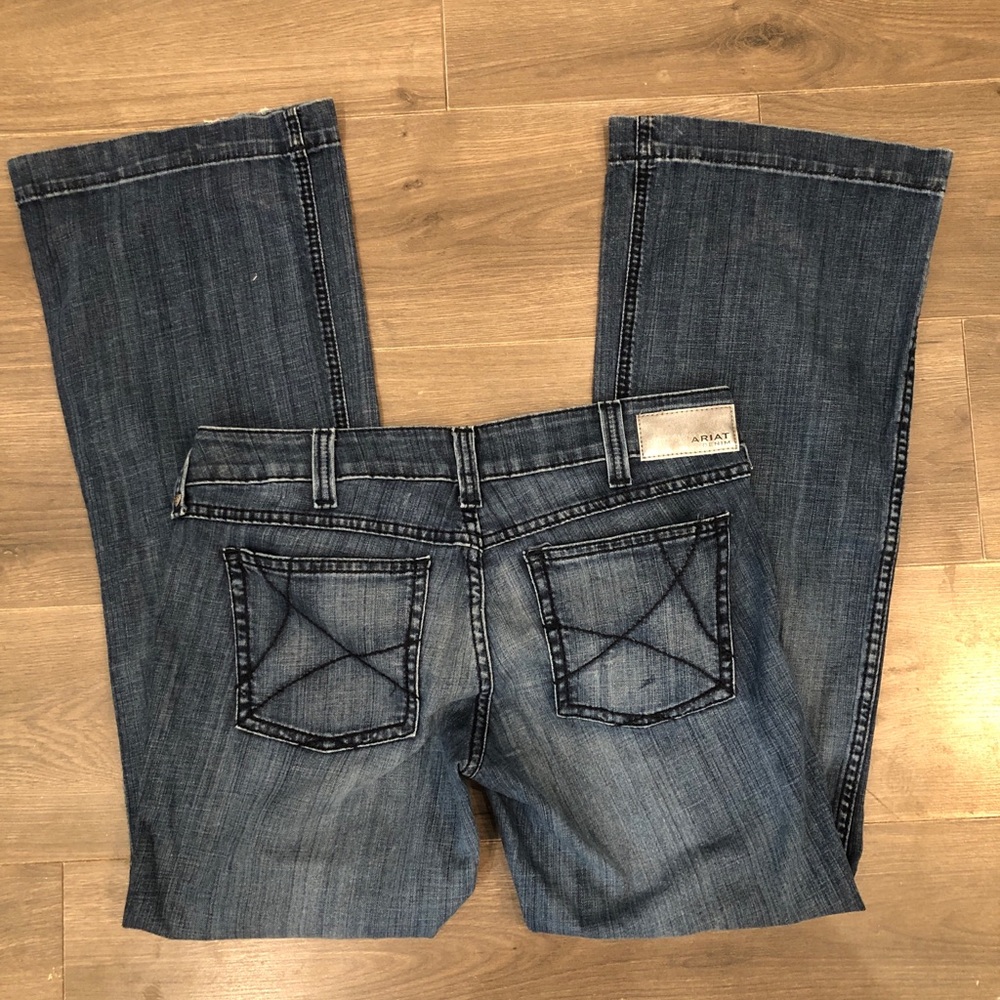 Ariat Women's Dark Blue Denim Wide Leg Jeans